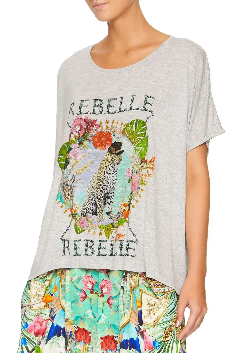 LOOSE FIT ROUND NECK TEE CHAMPAGNE COAST