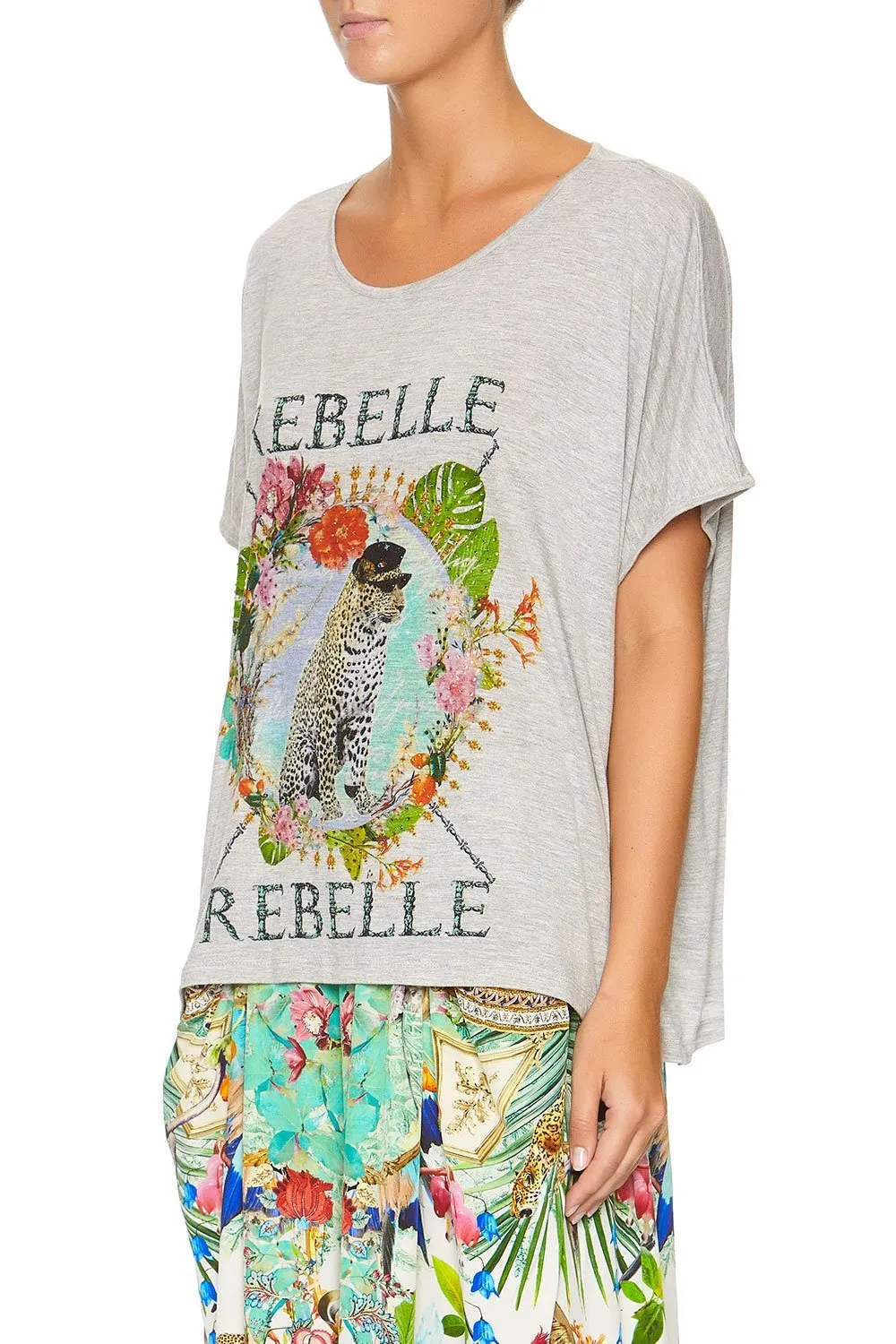 LOOSE FIT ROUND NECK TEE CHAMPAGNE COAST