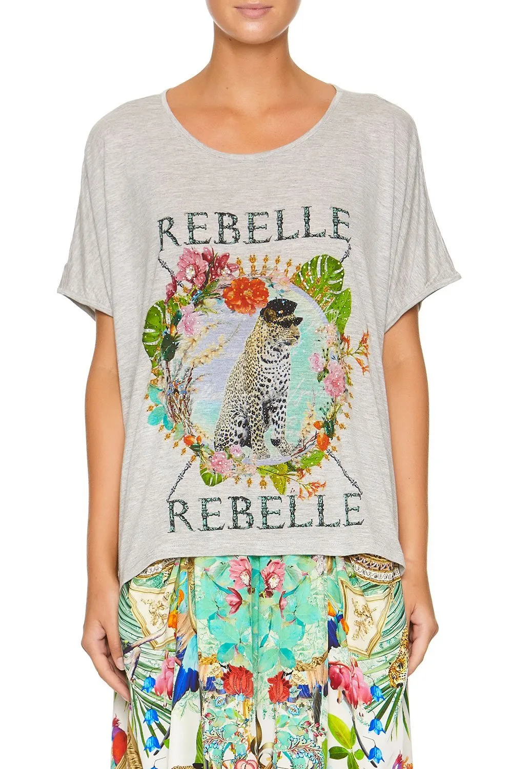 LOOSE FIT ROUND NECK TEE CHAMPAGNE COAST
