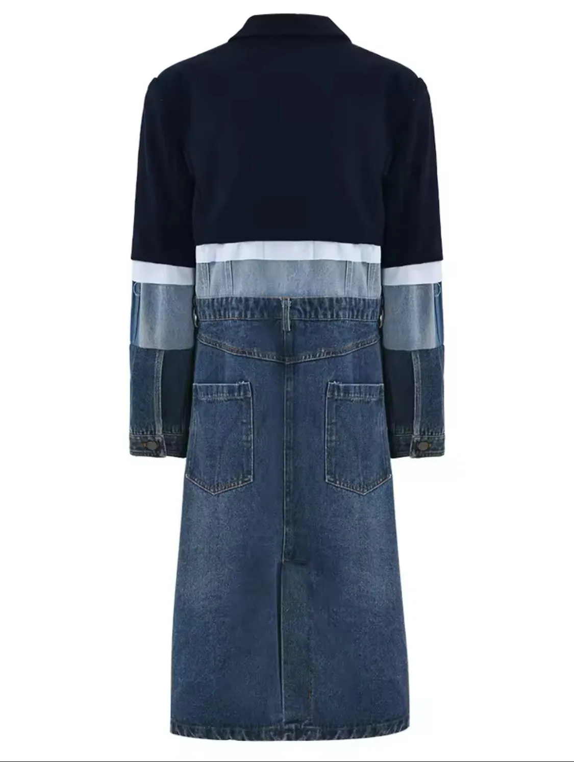 Luxe Denim Blazer Trench Coat