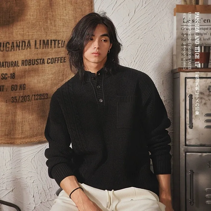 Mens Casual Half Turtleneck Sweater