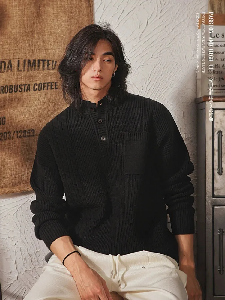 Mens Casual Half Turtleneck Sweater