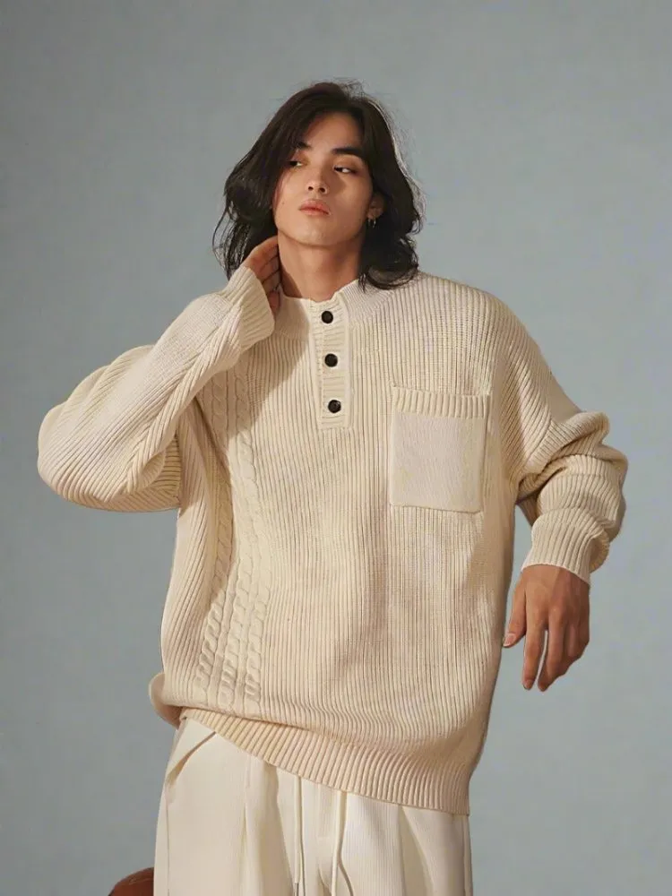 Mens Casual Half Turtleneck Sweater