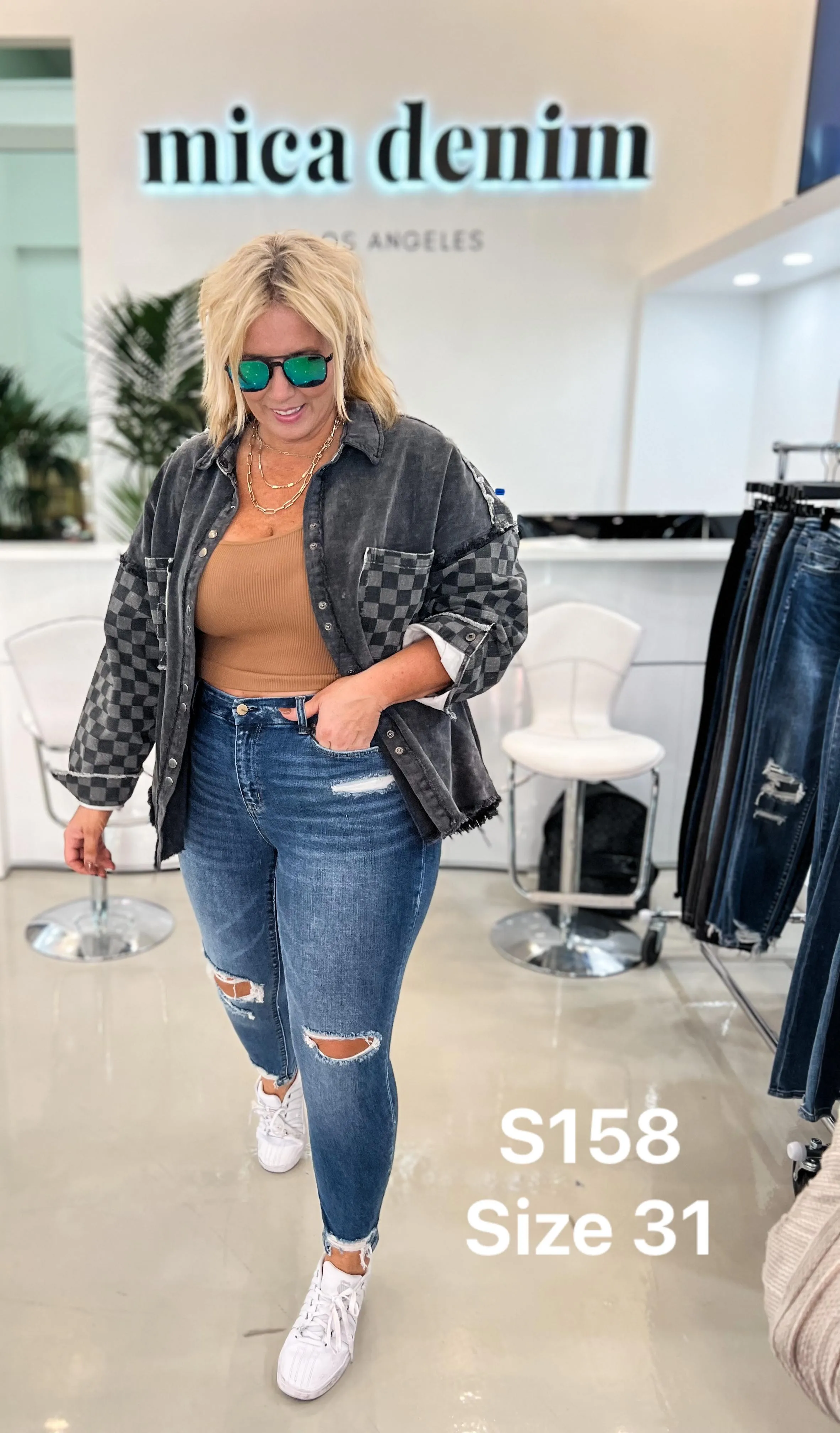 Mid Rise Crop Denim Skinny Jeans | Mica*