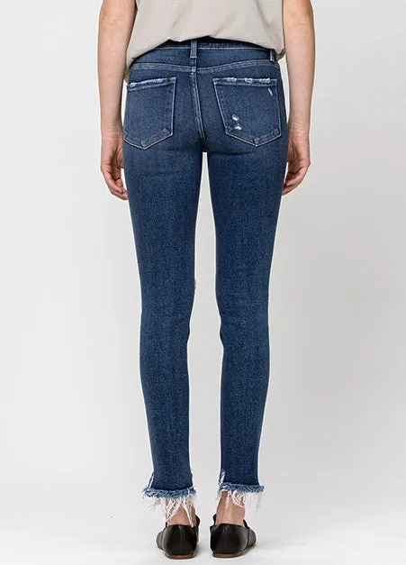 Mid Rise Distressed Ankly Skinny Jeans