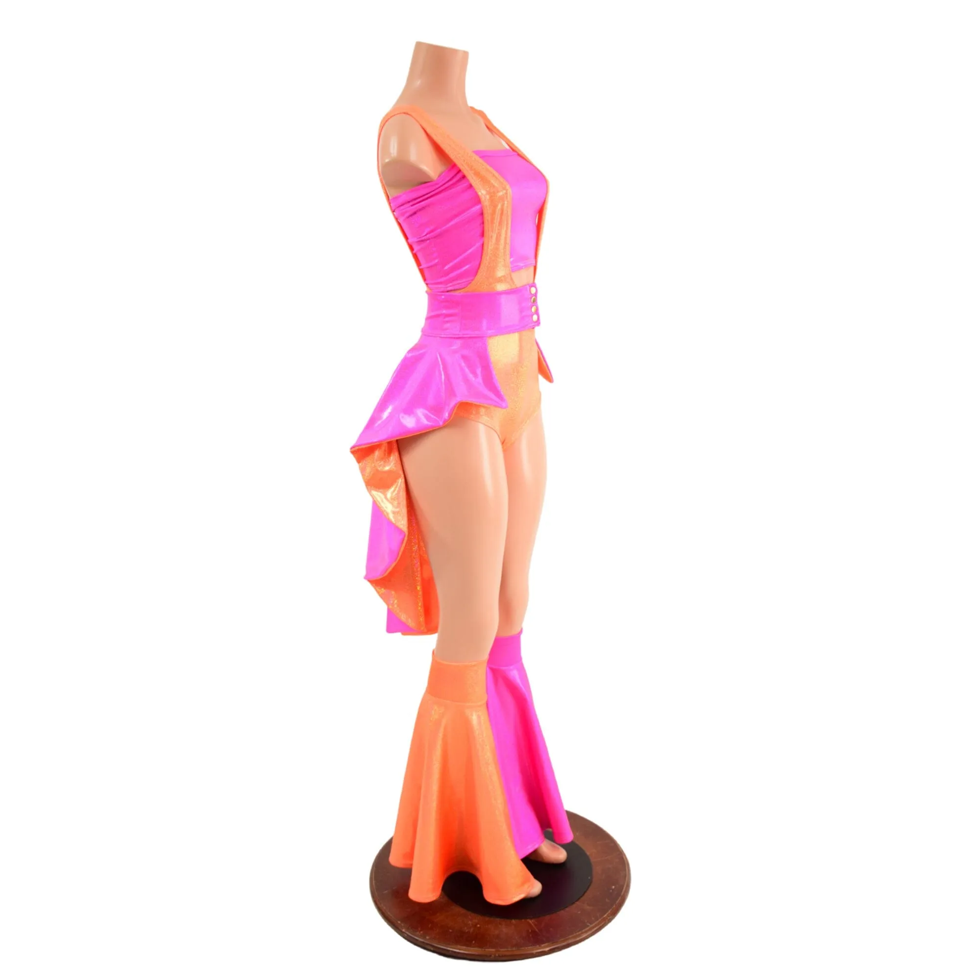 Neon Pink and Orange 5PC Romper Set