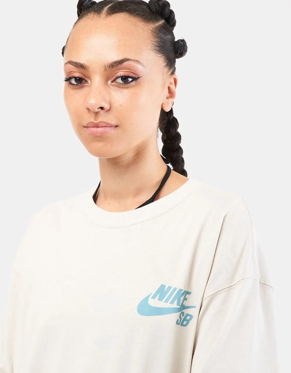 Nike SB Logo T-Shirt - Light Orewood Brown/White
