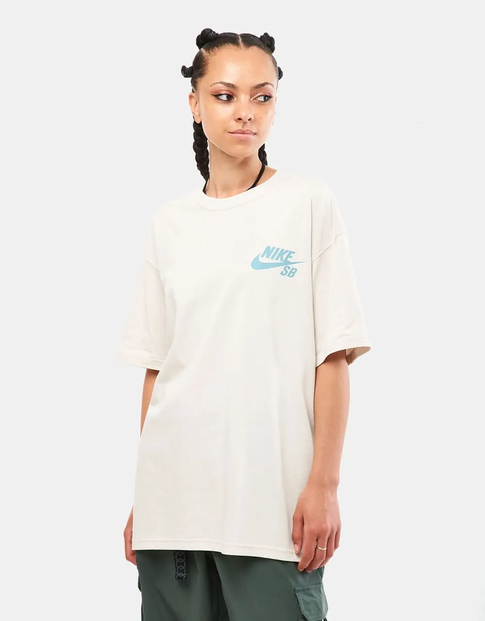 Nike SB Logo T-Shirt - Light Orewood Brown/White