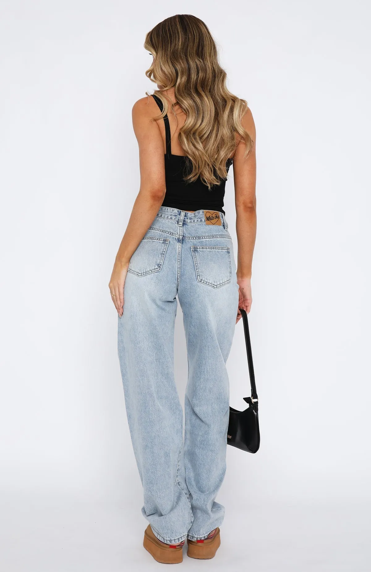 No Longer Yours Low Rise Straight Leg Jeans Vintage Mid Blue