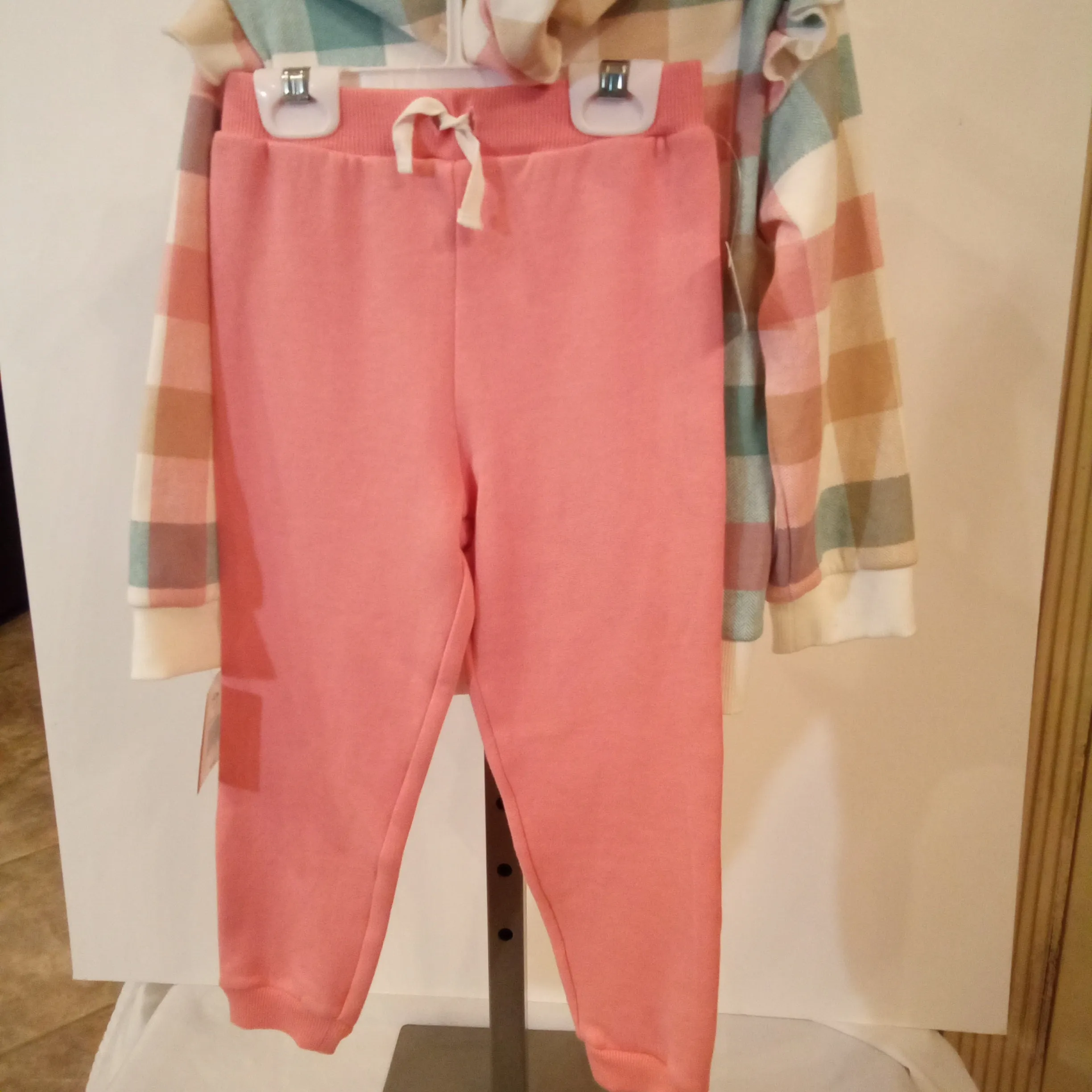 Plaid "Sweet" Hooded Jogger Set | Little Me