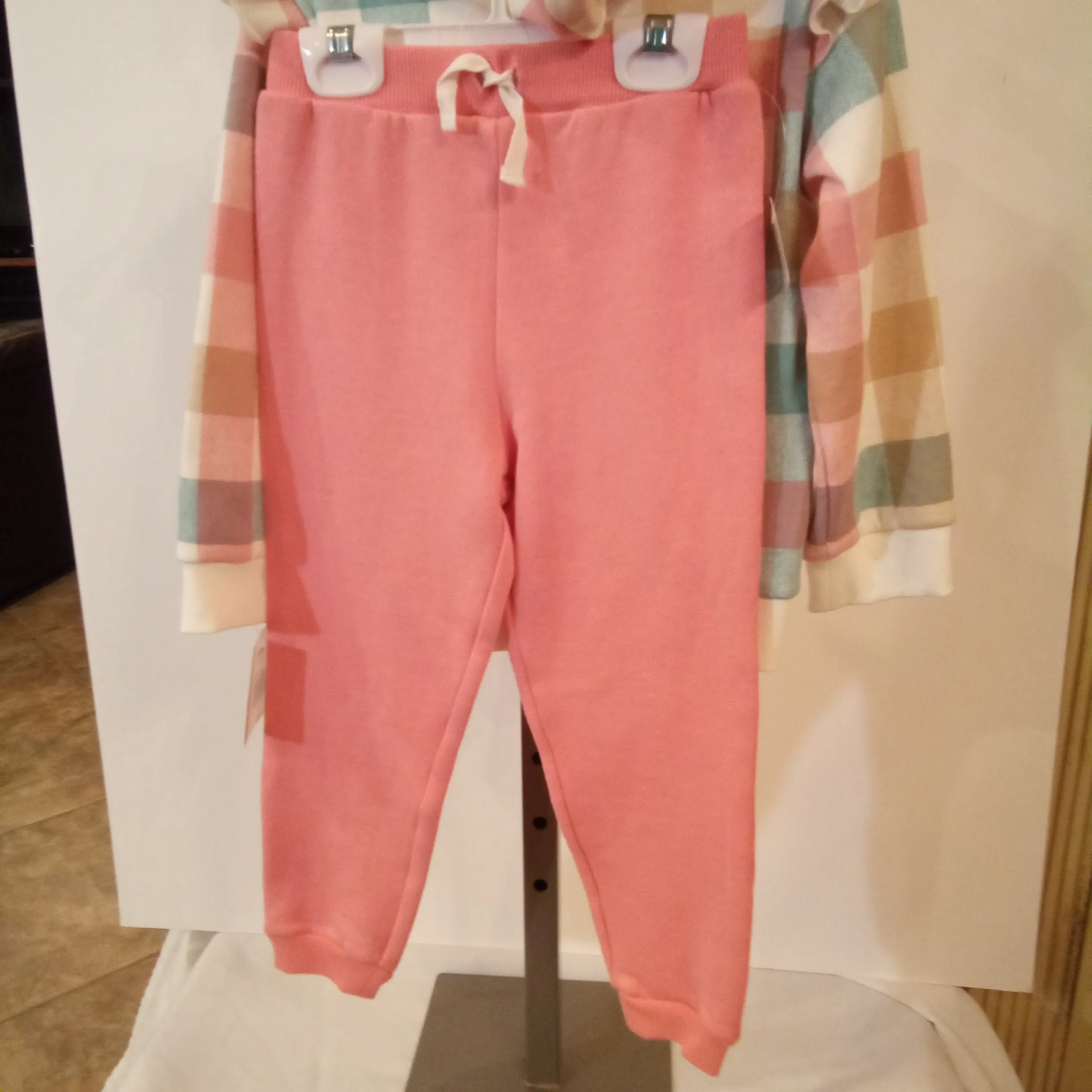 Plaid "Sweet" Hooded Jogger Set | Little Me