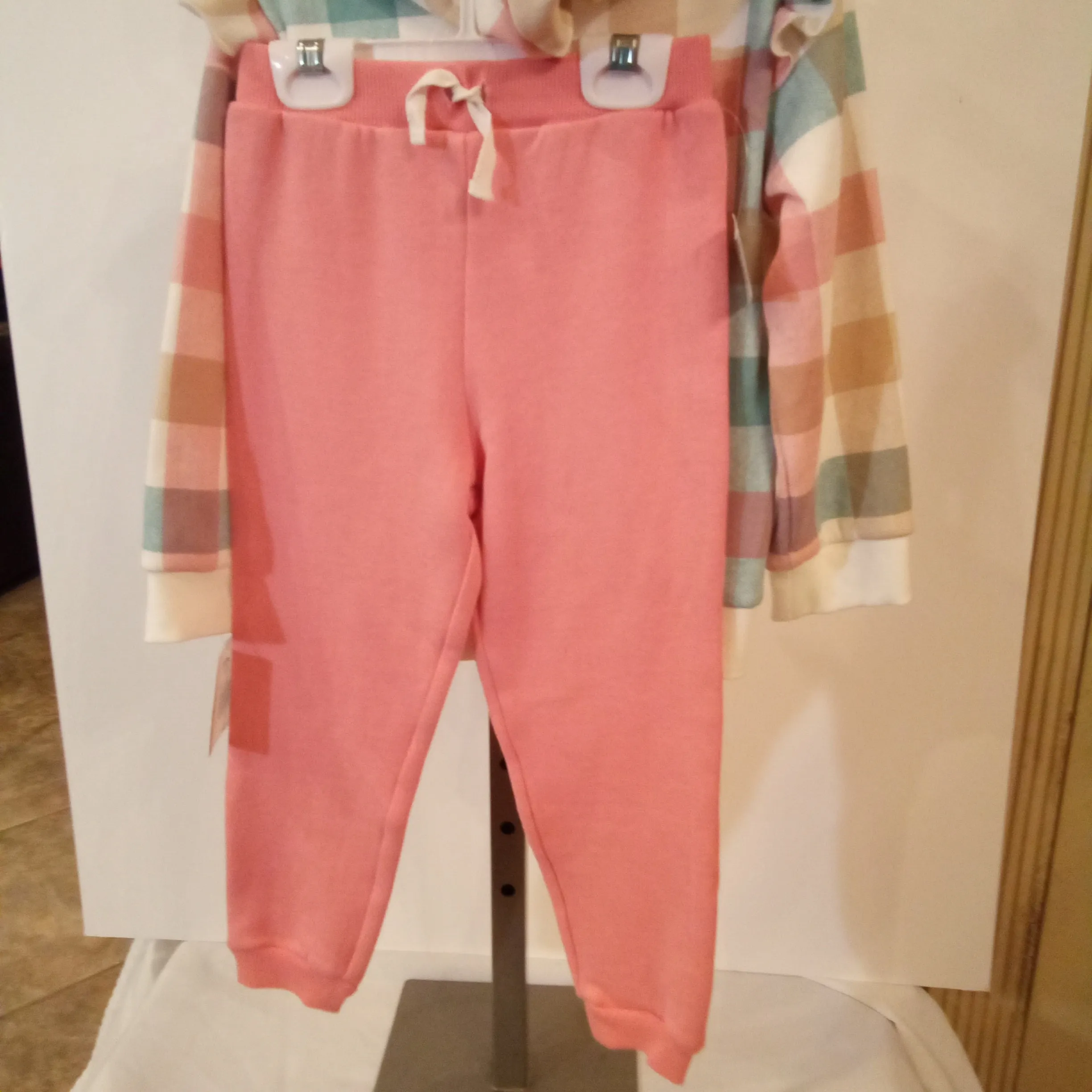 Plaid "Sweet" Hooded Jogger Set | Little Me