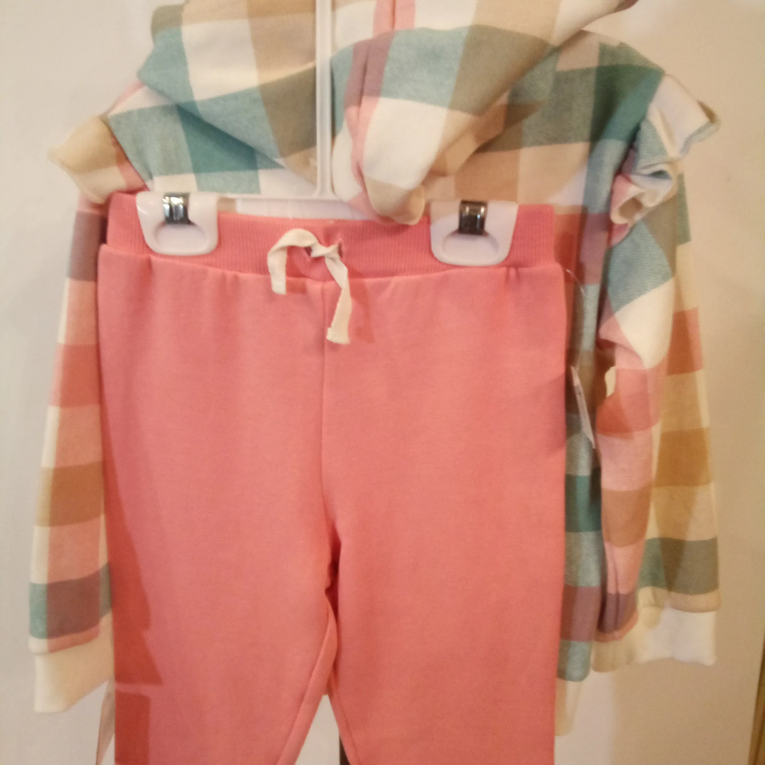 Plaid "Sweet" Hooded Jogger Set | Little Me