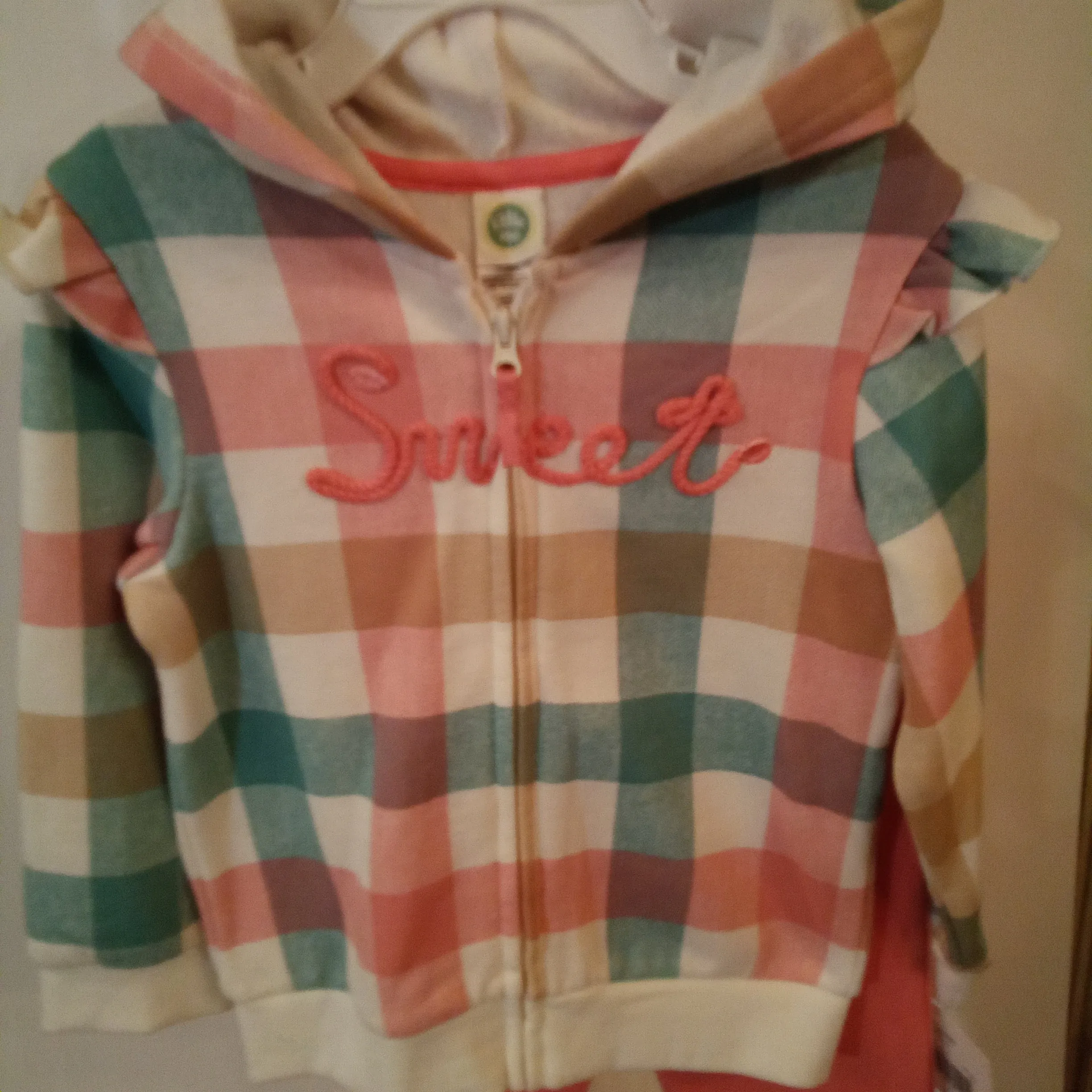 Plaid "Sweet" Hooded Jogger Set | Little Me