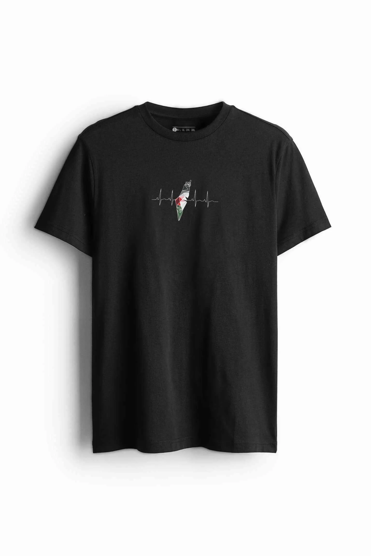 Polo Republica Men's Palestine's Heartbeat Printed T Shirt - 100% Combed BCI Cotton