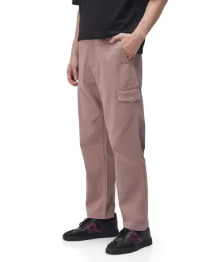 Rare Rabbit Men's Zipo Dusky Pink Cotton Fabric Mid Rise Regular Fit Solid Cargo Trouser