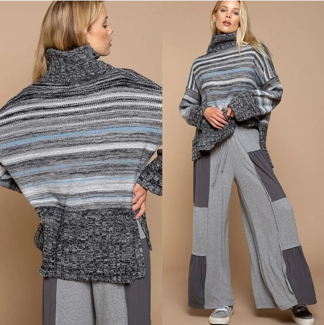 Striped Turtleneck Sweater