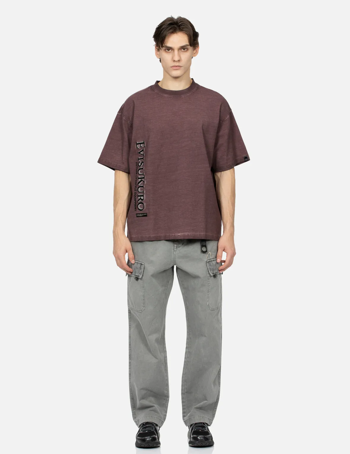 Tie-Dye Washed E_x001F_ffect Loose Fit T-shirt