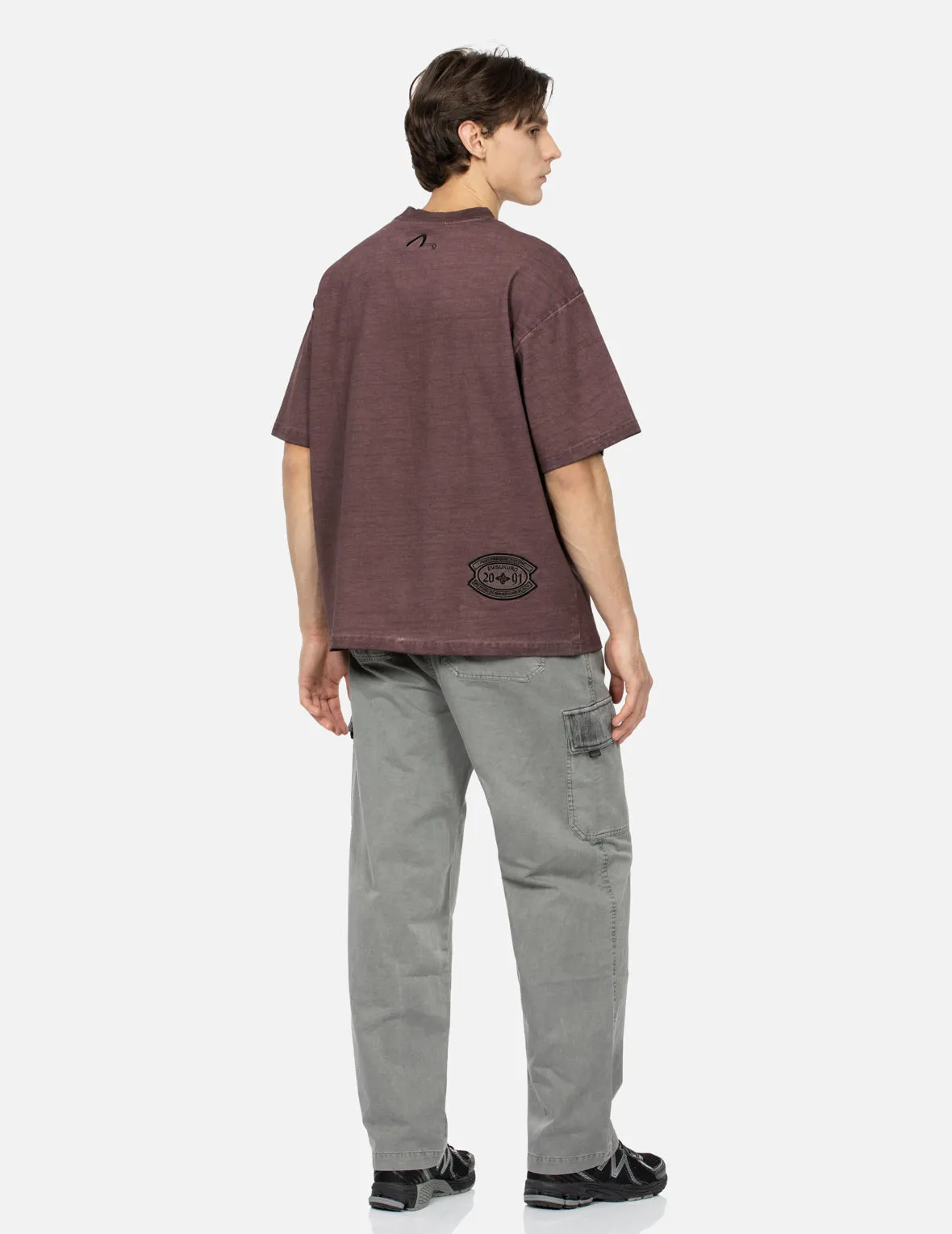 Tie-Dye Washed E_x001F_ffect Loose Fit T-shirt