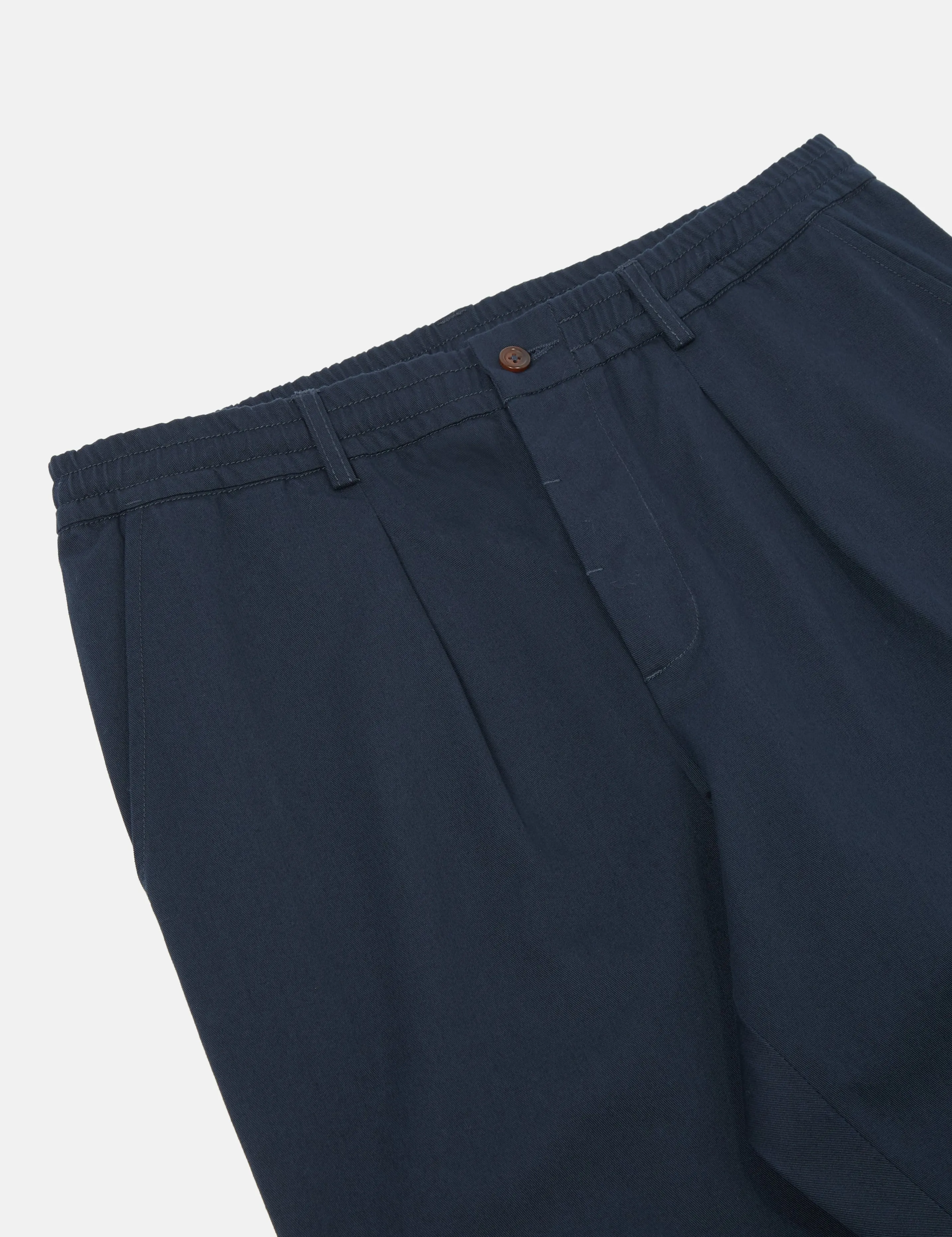 Universal Works Pleated Track Pant (Twill) - Navy Blue