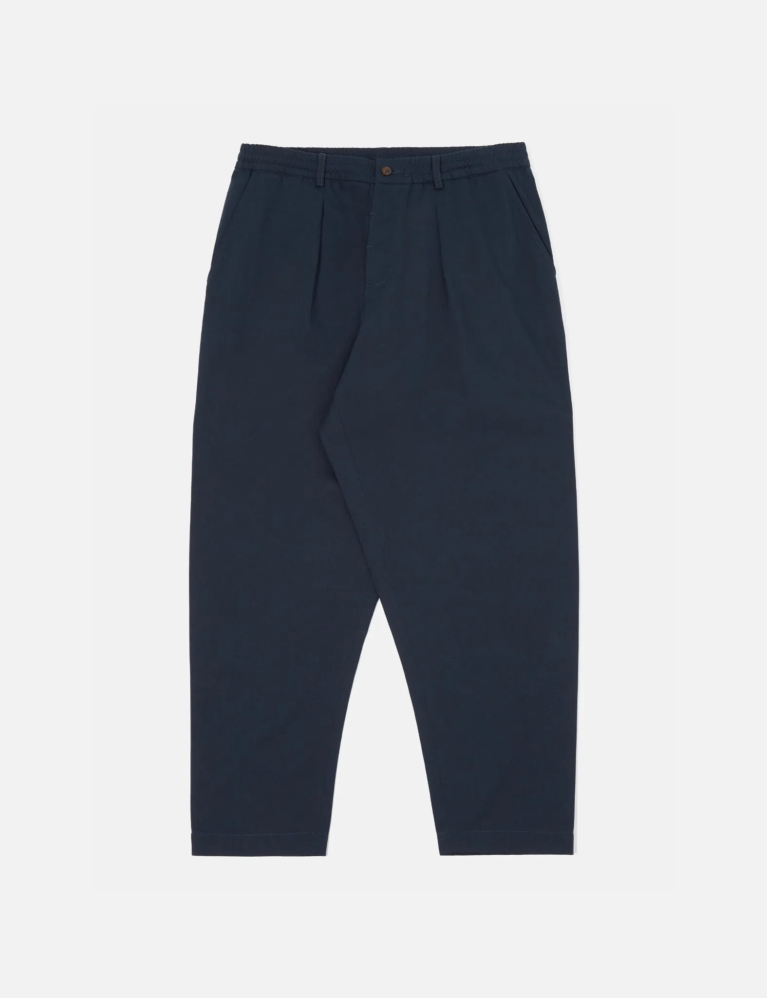 Universal Works Pleated Track Pant (Twill) - Navy Blue