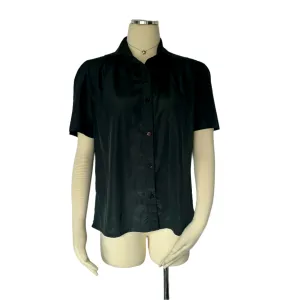 Vintage Blaxk Short Sleeve Silky Blouse