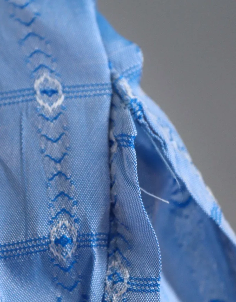 Vintage Blue Silky Western Shirt