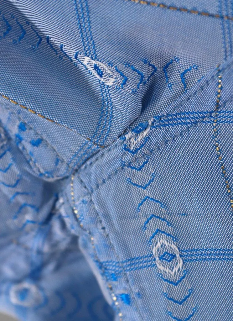 Vintage Blue Silky Western Shirt