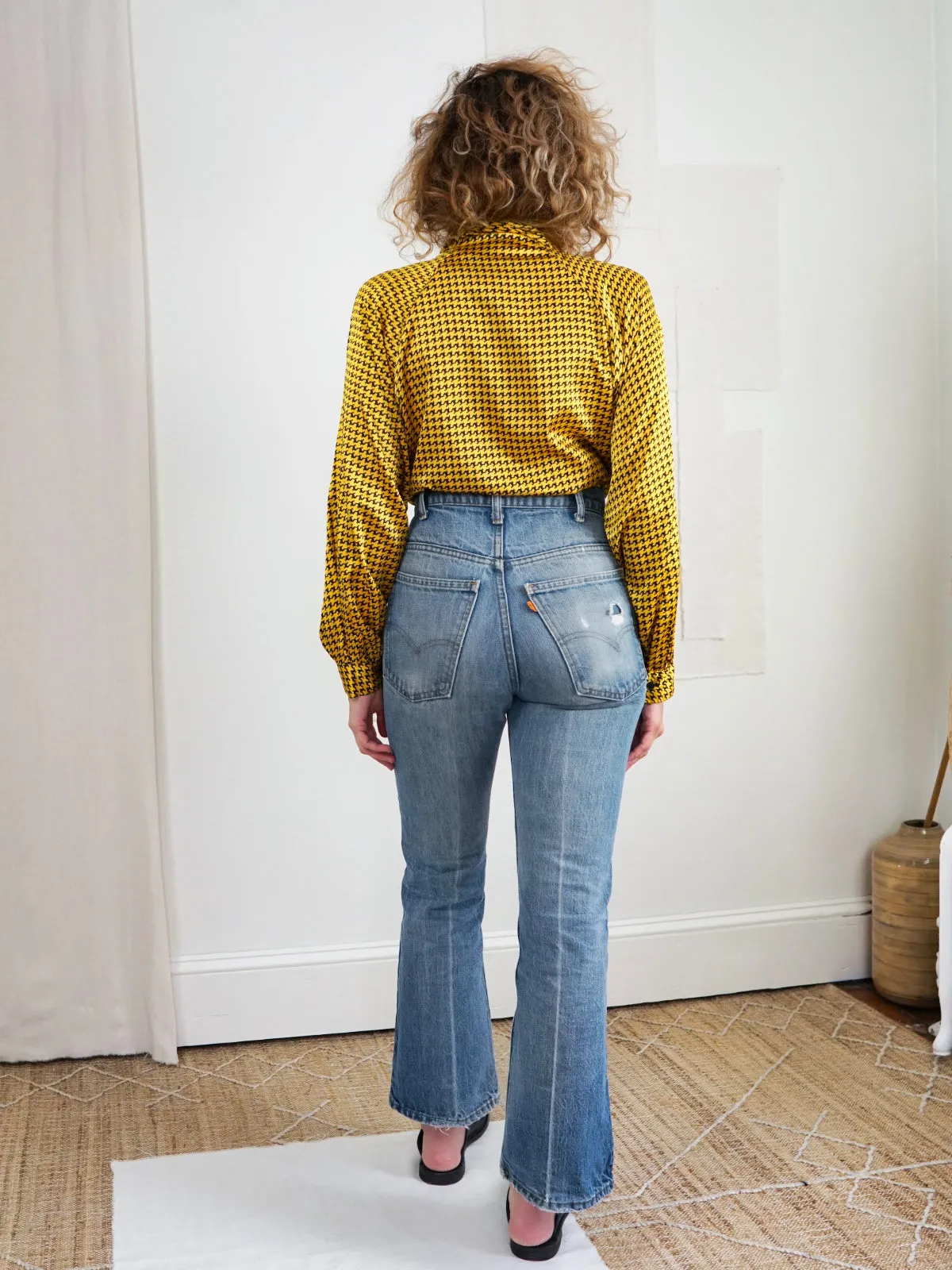 Vintage Golden Houndstooth Blouse