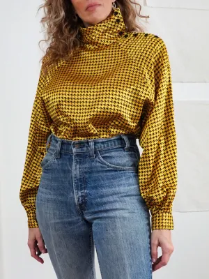 Vintage Golden Houndstooth Blouse