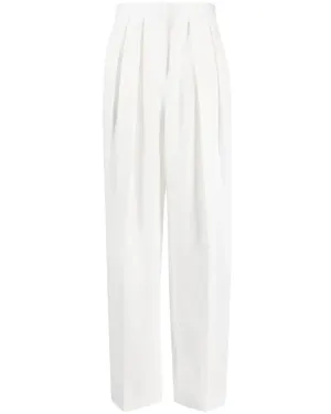 White Pleated Pant