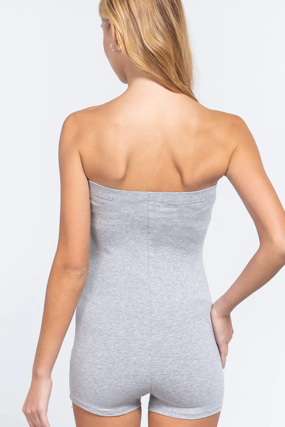 Women's Sexy Strapless Tube Bodycon Romper One Piece Jumpsuit