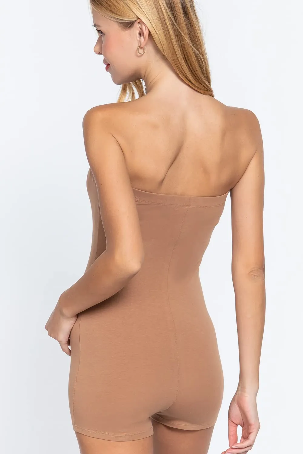 Women's Sexy Strapless Tube Bodycon Romper One Piece Jumpsuit