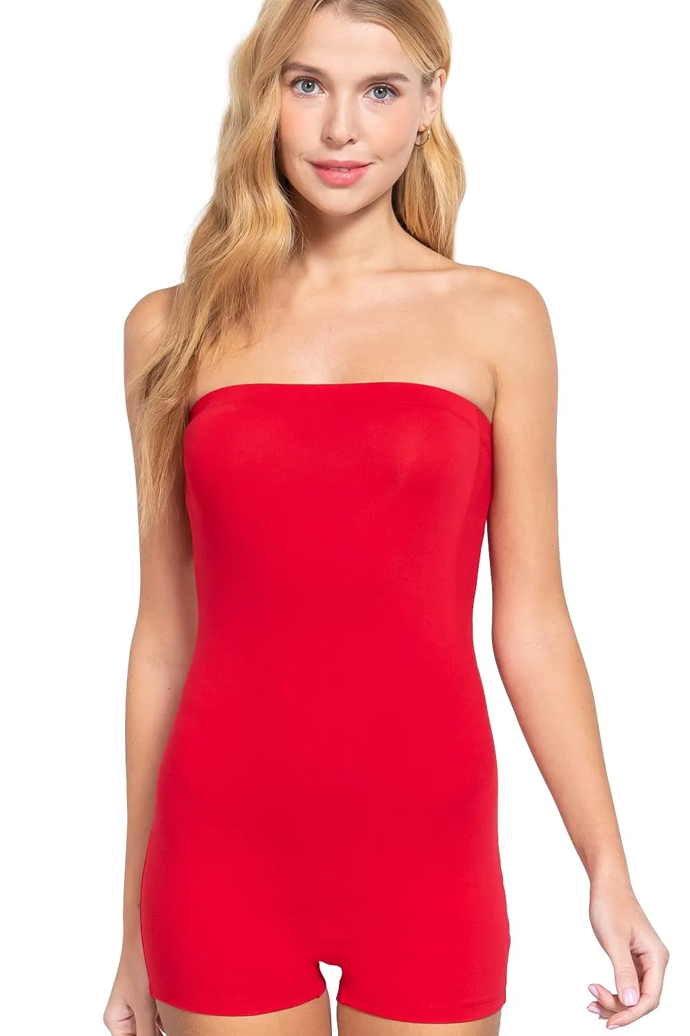 Women's Sexy Strapless Tube Bodycon Romper One Piece Jumpsuit