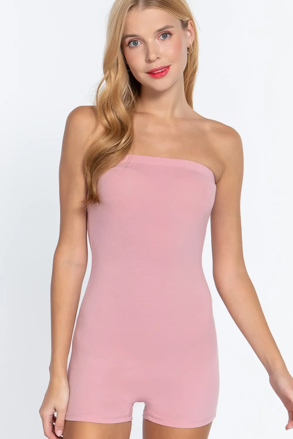 Women's Sexy Strapless Tube Bodycon Romper One Piece Jumpsuit